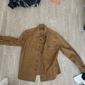 Zara Men's Caramel Brown Long-Sleeve Button-Down Shirt